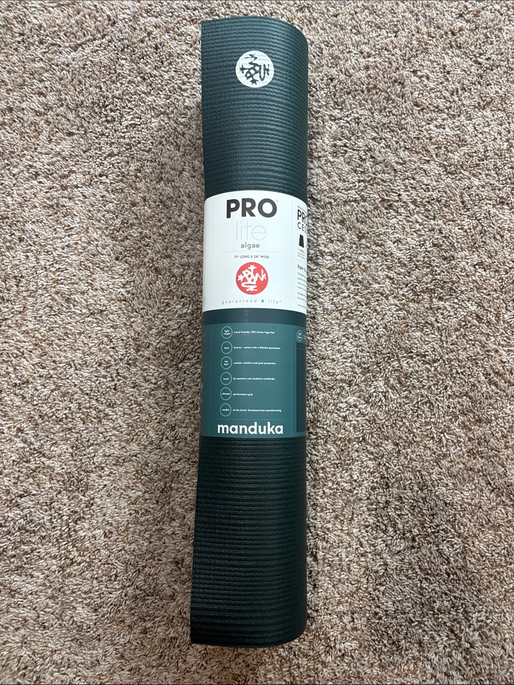 Manduka PROlite Yoga Mat – Algae Green (71" x 24") BRAND NEW